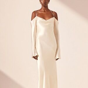 Shona Joy La Lune Off Shoulder Tie Maxi Dress